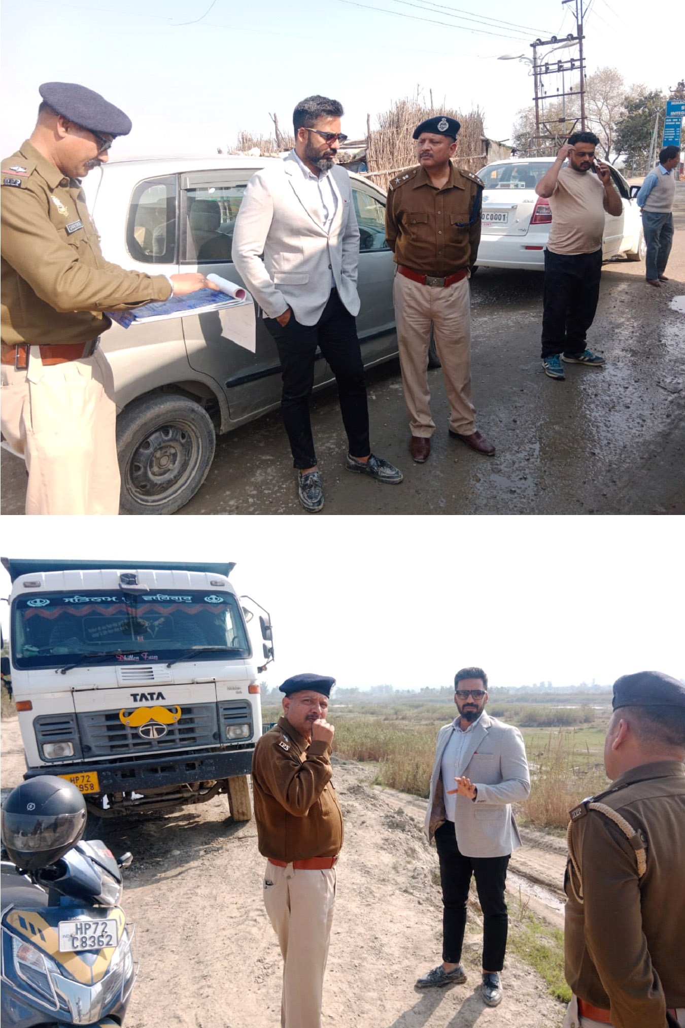 Deputy Commissioner inspected Swan river to crack down on mining mafia, seized three tippers, collected fine of Rs 75,000